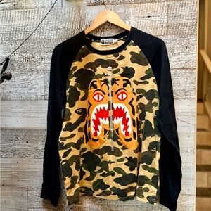A Bathing Ape BAPE | Tiger Funthera Militia 1st Yellow Camo LS Tee - Men’s L